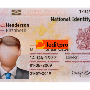 UK ID Card PSD Template