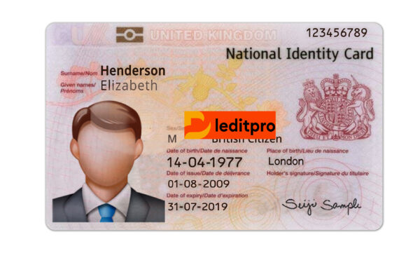 UK ID Card PSD Template