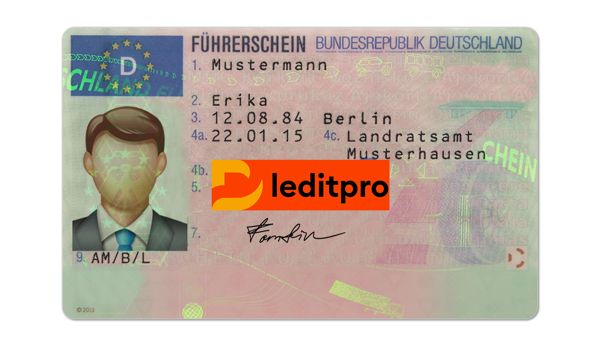 Germany Driver License PSD Template - DLEditPro